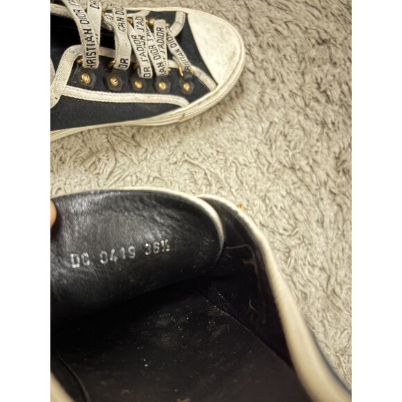 Christian Dior  Canvas Walk'N'Dior Low Top Sneakers 36.5 Black - Picture 8 of 10